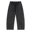 Snow Wash Drawstring Cotton Pants